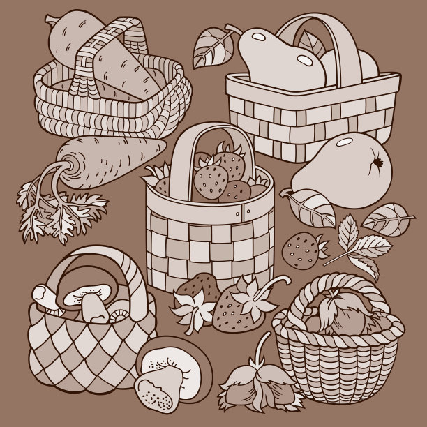 篮子里的水果和蔬菜图片下载