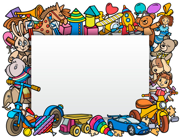卡通涂鸦手绘儿童玩具框架图片下载