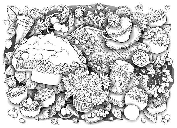 糖果、浆果、水果、饮料图片下载