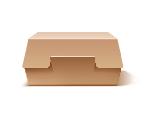 真实的纸板汉堡盒模拟图片下载