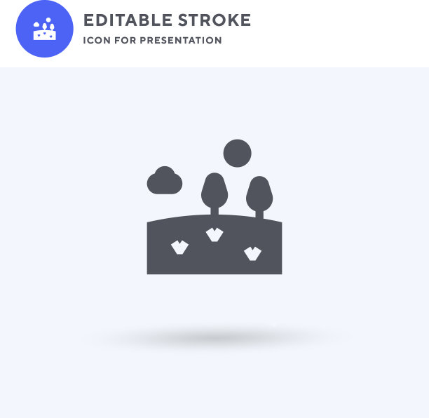 草原图标填充了平坦的固体标志图片下载