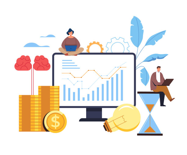 商业想法规划战略头脑风暴分析启动资金概念。矢量平面设计插图图片下载