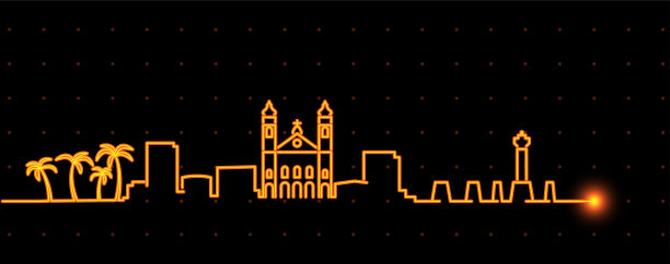 马塞奥光条纹天际线轮廓图片下载