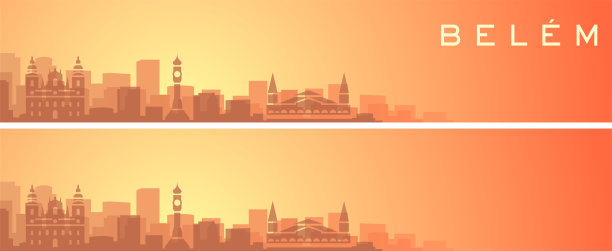 贝伦美丽的天际线风景横幅图片下载