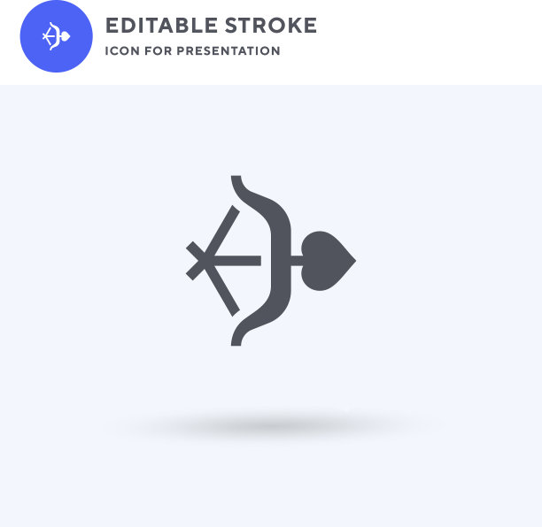 丘比特的图标充满了平坦的固体标志图片下载