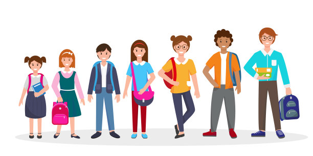 学生在白色背景图片下载