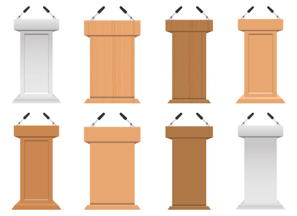 现实的讲坛矢量设计插图孤立在白色的背景图片下载