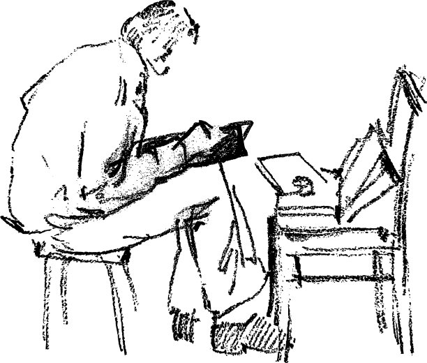 徒手画一个年轻的艺术家素描图片下载