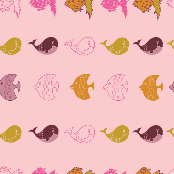 Fish无缝图案背景图片下载