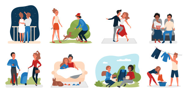 情侣喜欢活动集，情侣喜欢遛狗跳舞约会旅游图片下载