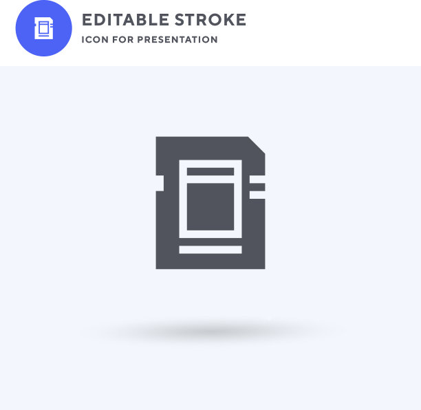 存储卡图标填充平面标志固体图片下载