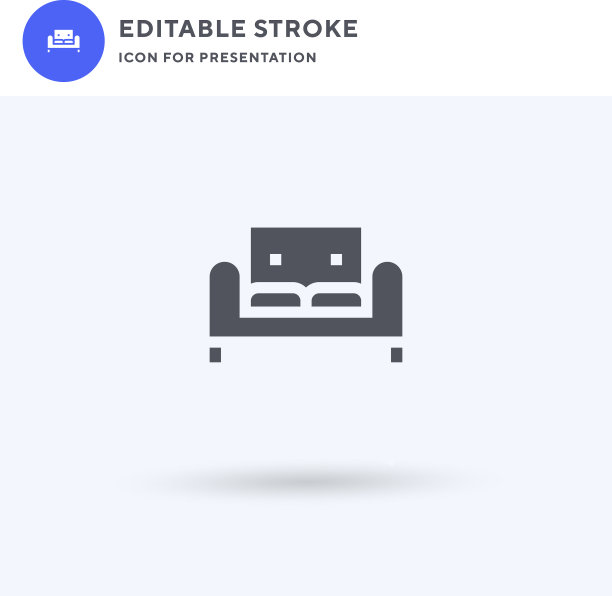 沙发图标填充平面标志固体图片下载