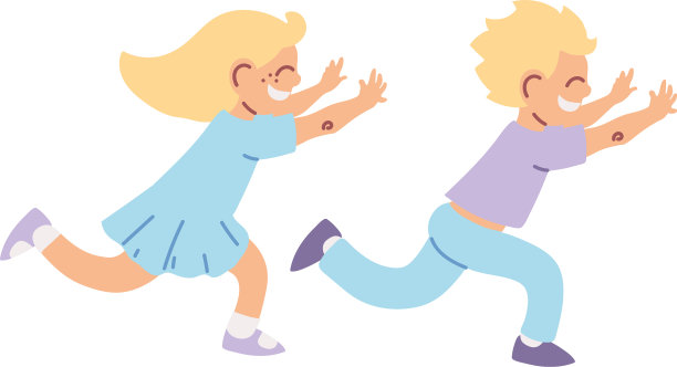 孩子们微笑着跑卡通图片下载