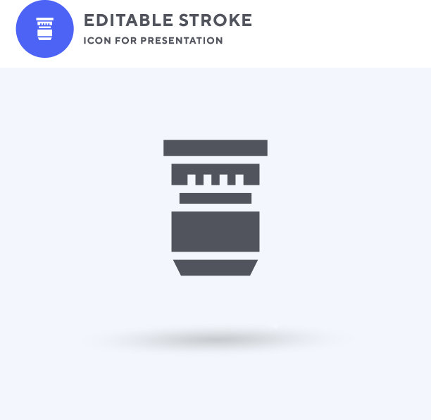 镜头图标填充平面标志固体图片下载