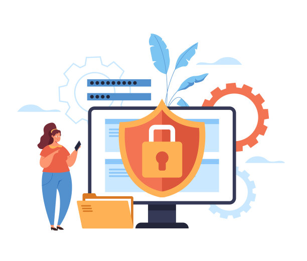 互联网网站锁保护安全进入概念。矢量平面设计插图图片下载