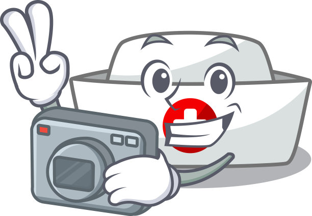 很酷的摄影师护士帽人物与一个图片下载