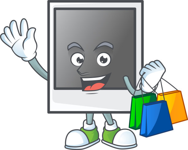 一个富有的空宝丽来相片框卡通挥舞图片下载