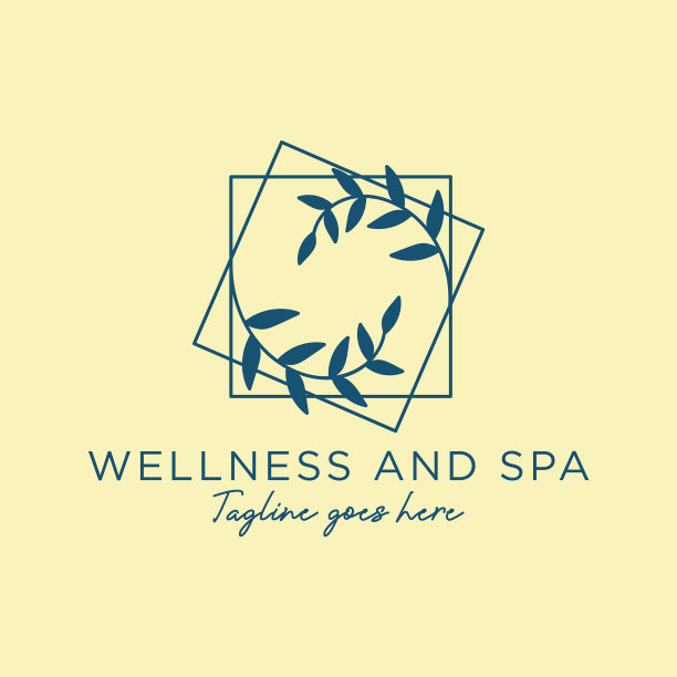 乡村健康和水疗标志设计概念图片下载