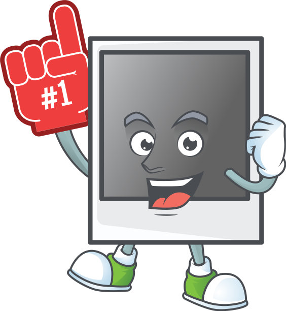 空的宝丽来相框抱着泡沫手指图片下载