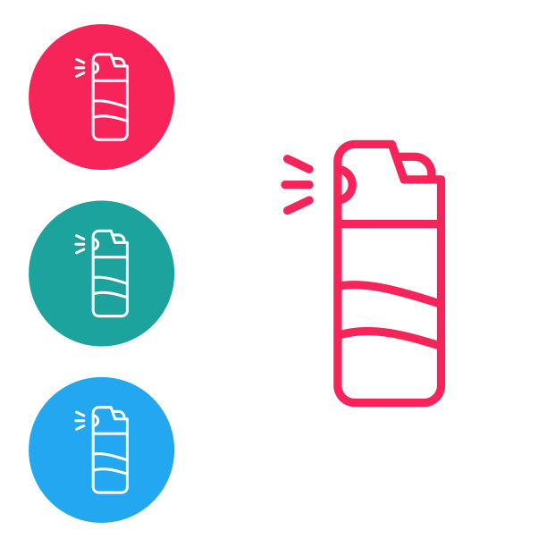 红色线胡椒喷雾图标孤立在白色图片下载