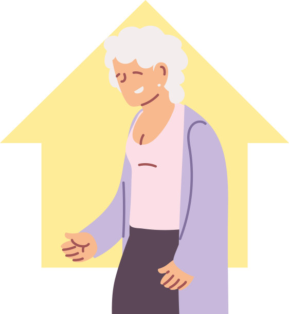 老奶奶在家里笑着看动画片图片下载