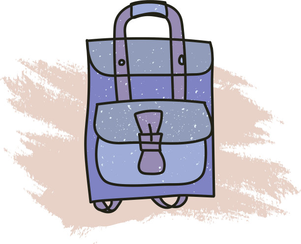 明亮的双肩包在平底风格中时尚新潮图片下载