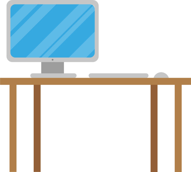 桌面电脑技术在办公桌工作场所图片下载