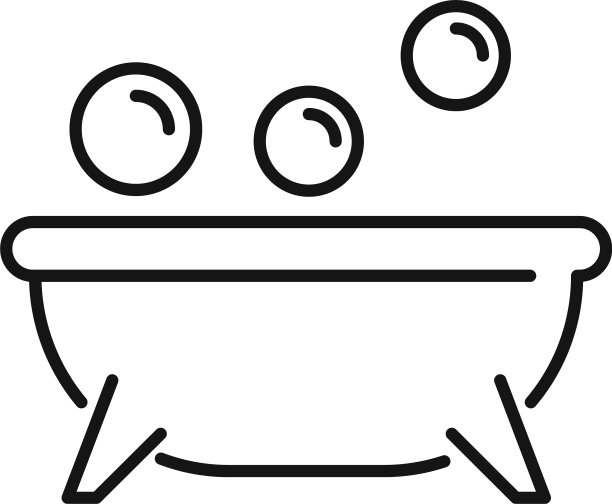水疗浴缸图标轮廓风格图片下载