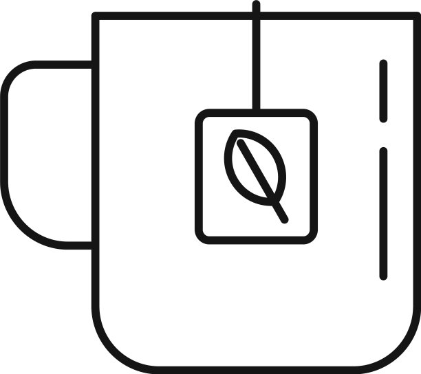 草本早茶图标轮廓风格图片下载