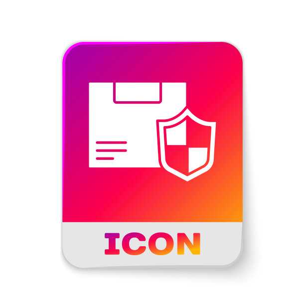 白色交付安全与盾牌图标隔离图片下载