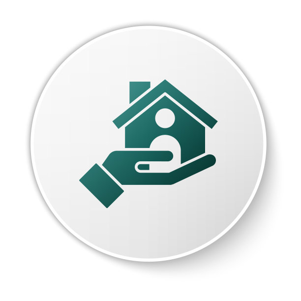 绿色房屋保险图标孤立在白色图片下载