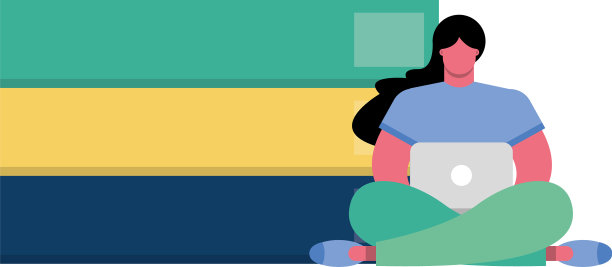 年轻女子使用笔记本电脑连接技术图片下载