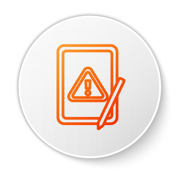 橙色线图形板与感叹号图片下载