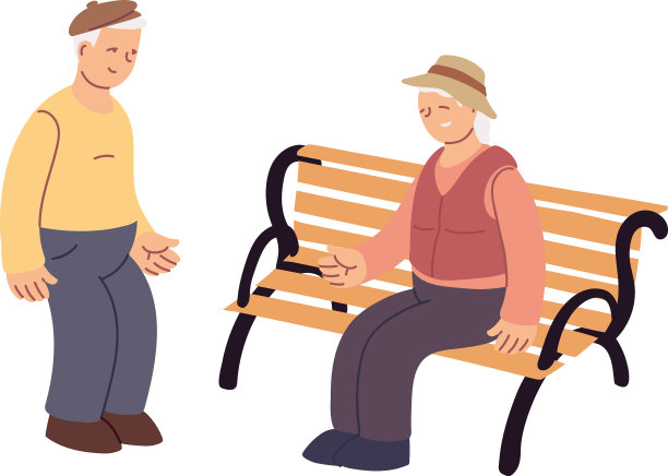 坐在长凳上的老人图片下载