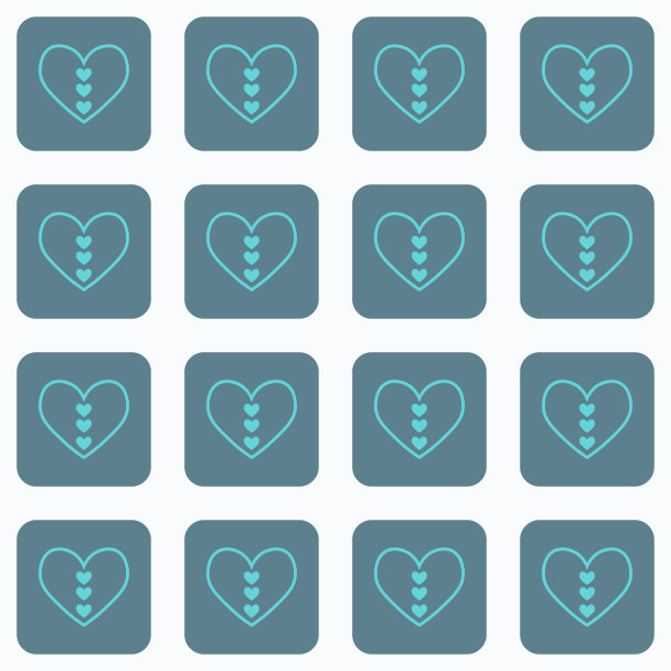 图案与正方形和风格化的心。图片下载