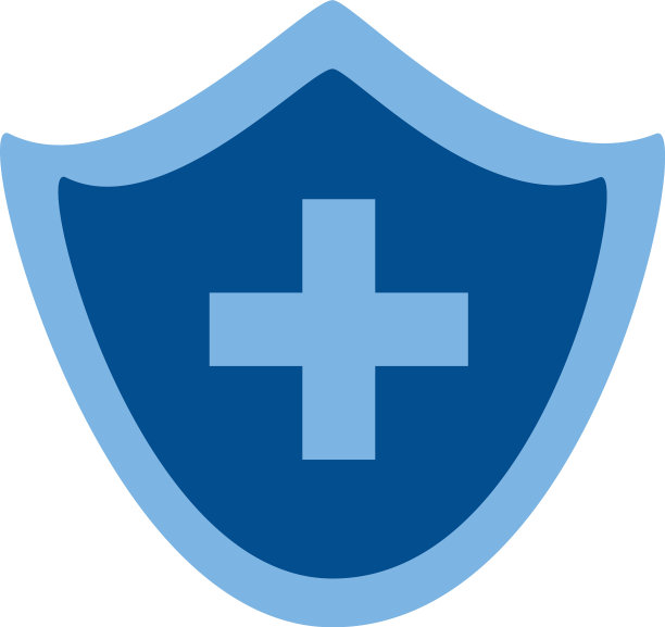 医疗十字符号在盾牌孤立图标图片下载