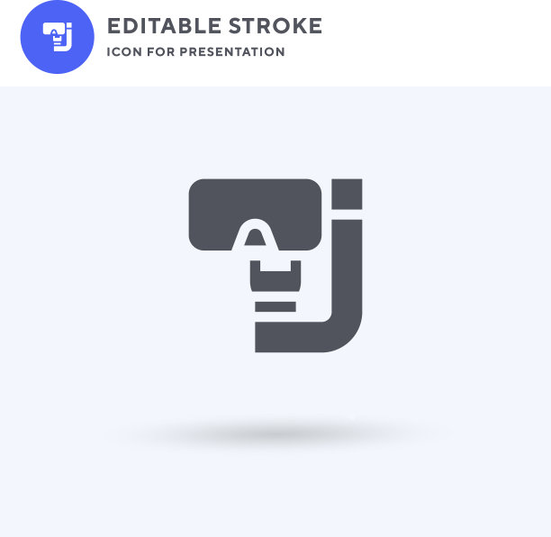 通气管图标填充平面标志固体图片下载