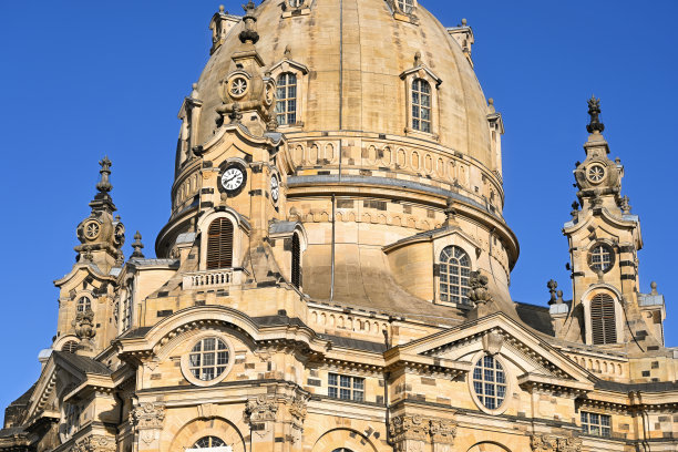 德累斯顿圣母教堂(我们的夫人)在萨克森，德国东部，欧洲图片下载