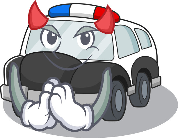 魔鬼警车卡通人物设计图片下载