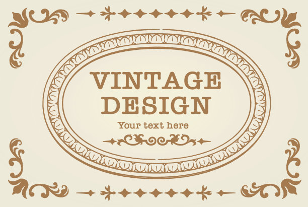 装饰复古框架和古董风格的元素。矢量插图。图片下载