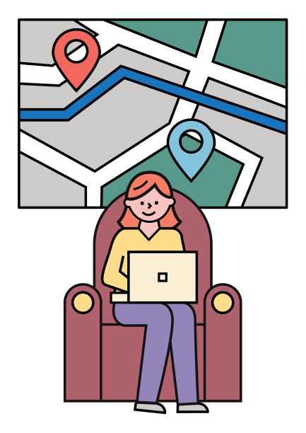 计划旅行的女人，墙上的城市街道地图图片下载