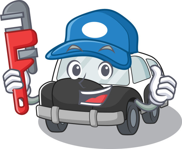 一辆可爱的警车当水管工图片下载