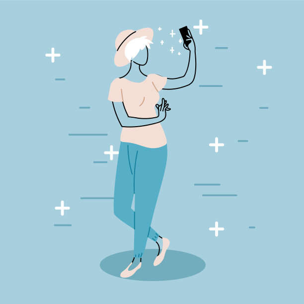 一名年轻女子在自拍，握着他的手图片下载