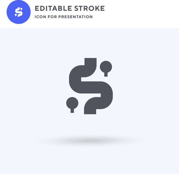 河流图标填充平坦标志固体图片下载