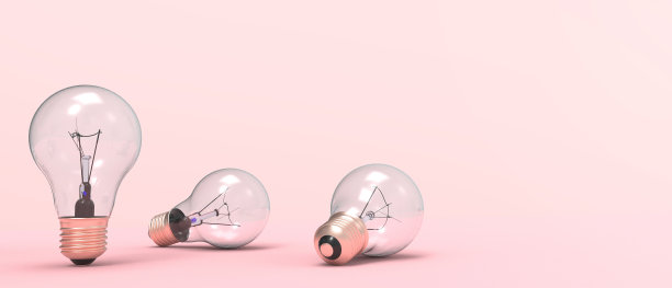 创意灵感和灯泡概念的红色背景。最小的风格。成功的动力- 3d渲染图片下载