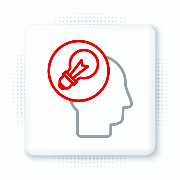 线人的头部与灯泡图标隔离图片下载