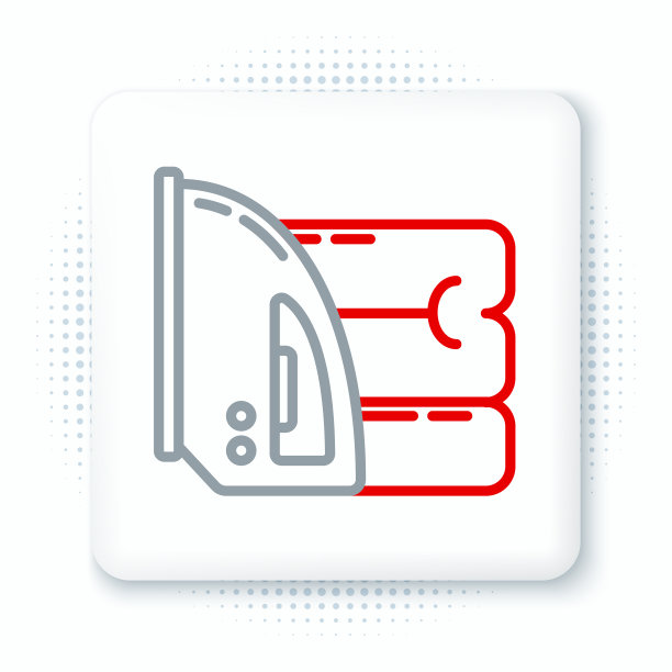 线路电熨斗和毛巾图标隔离图片下载