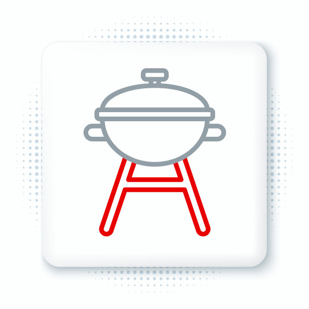 线烧烤架图标孤立在白色图片下载