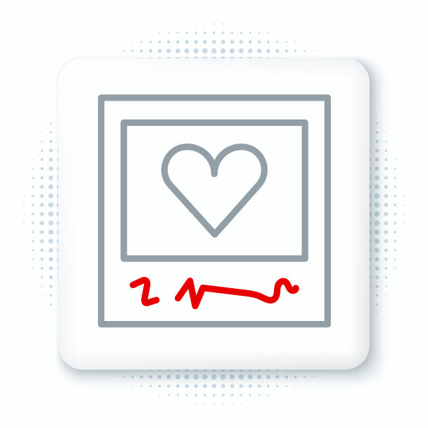 线空白相框和心图标孤立图片下载