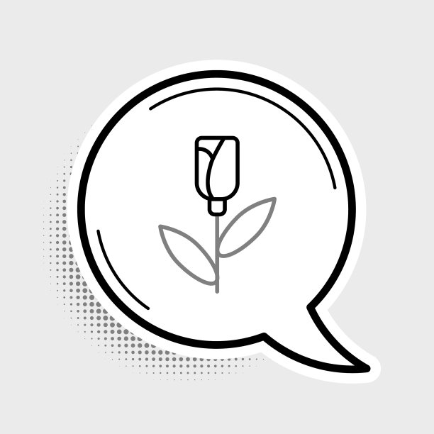 线花玫瑰图标孤立在灰色背景图片下载